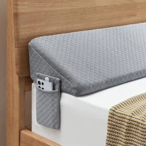 Queen Size（60"x10"x6"） Bed Wedge Pillow for Headboard - Upgraded Bed Gap Filler Queen Between Mattress and Headboard - Triangle Pillow - Grey