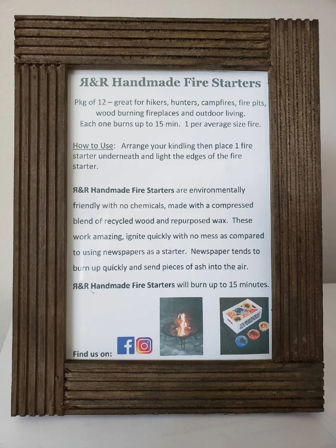 R&R Handmade Fire Starters 12 pack