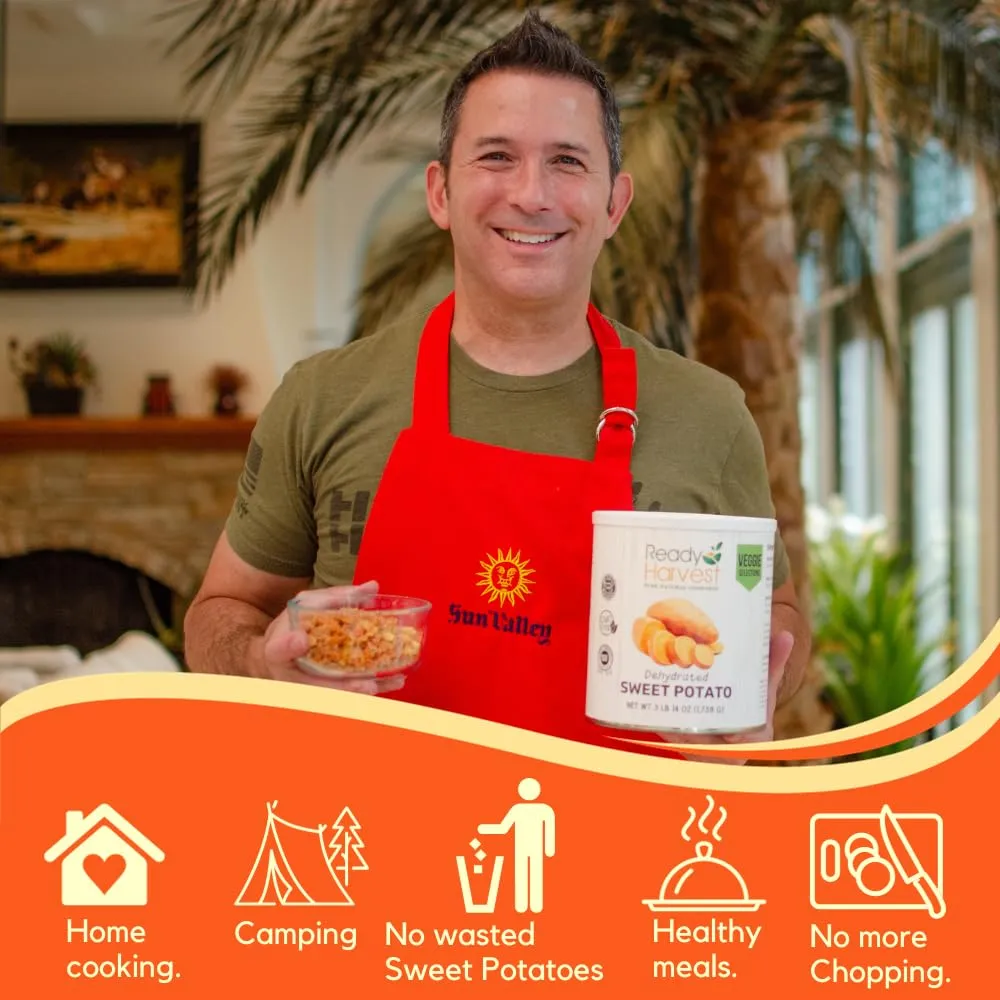 Ready Harvest Dehydrated Sweet Potatoes – Canned Sweet Potatoes Alternative | Camper Must-Haves & Camping Essentials | Hurricane Preparedness Survival Food | Pantry Staples | #10 Can | 25-Year Shelf Life