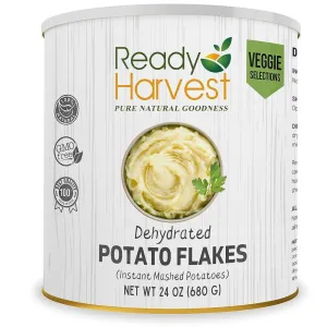 Ready Harvest Food Dehydrated Potato Flakes for instant mashed potatoes | Camper must haves camping essentials | Hurricane Preparedness Items, Survival Food, #10 Can | 30 Year Shelf Life