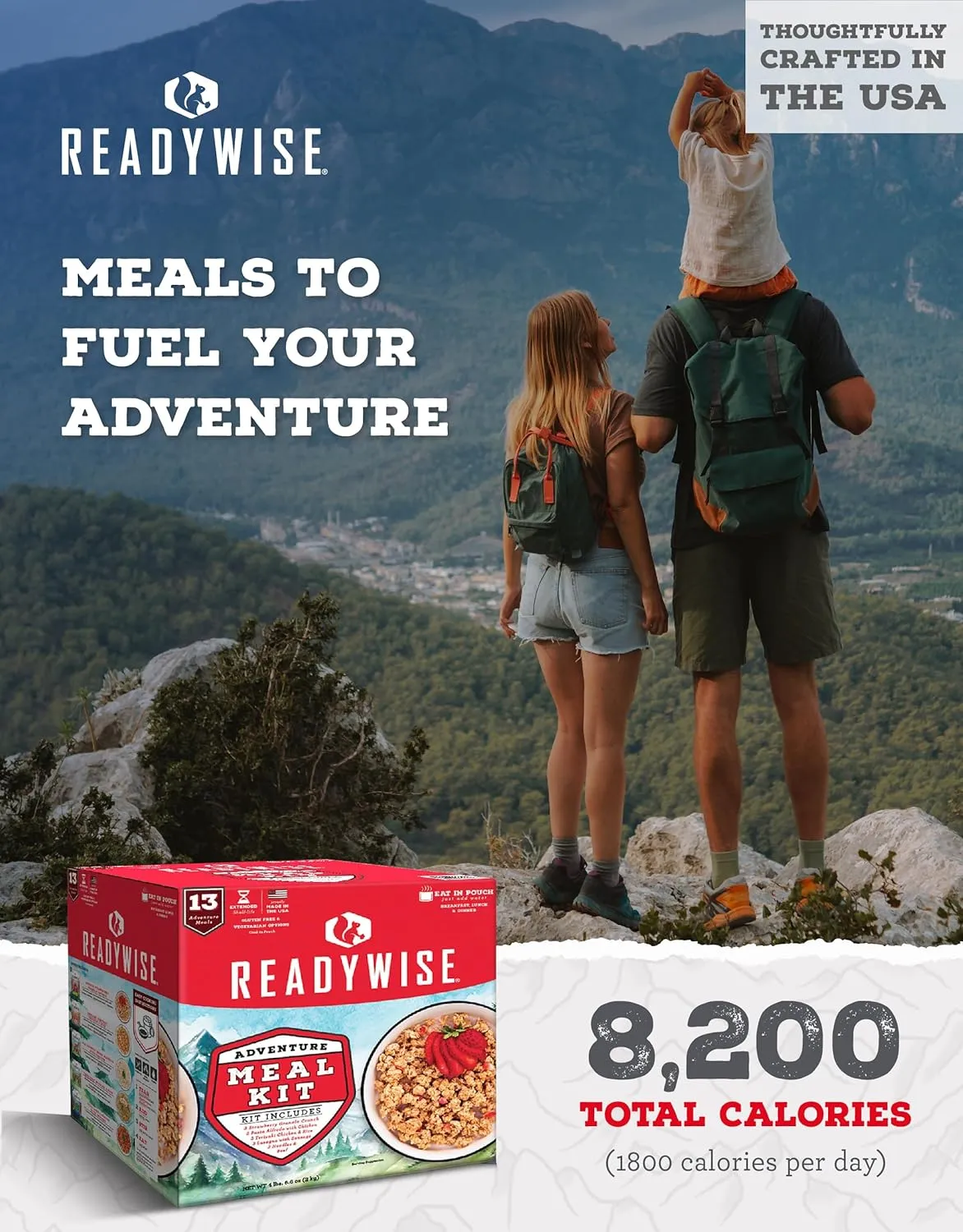 ReadyWise Outdoor Meals Kit, Freeze-Dried Backpacking and Camping Meals, Tasty Meals and Snacks for Hiking, Backpacking, or Emergency Preparedness, Pack of 13