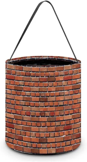 Red Brick Wall Funny Easter Egg Bags Trick-o-r-Treat Tote Bag Reusable Bucket Storage Basket Handbag Party Novelty