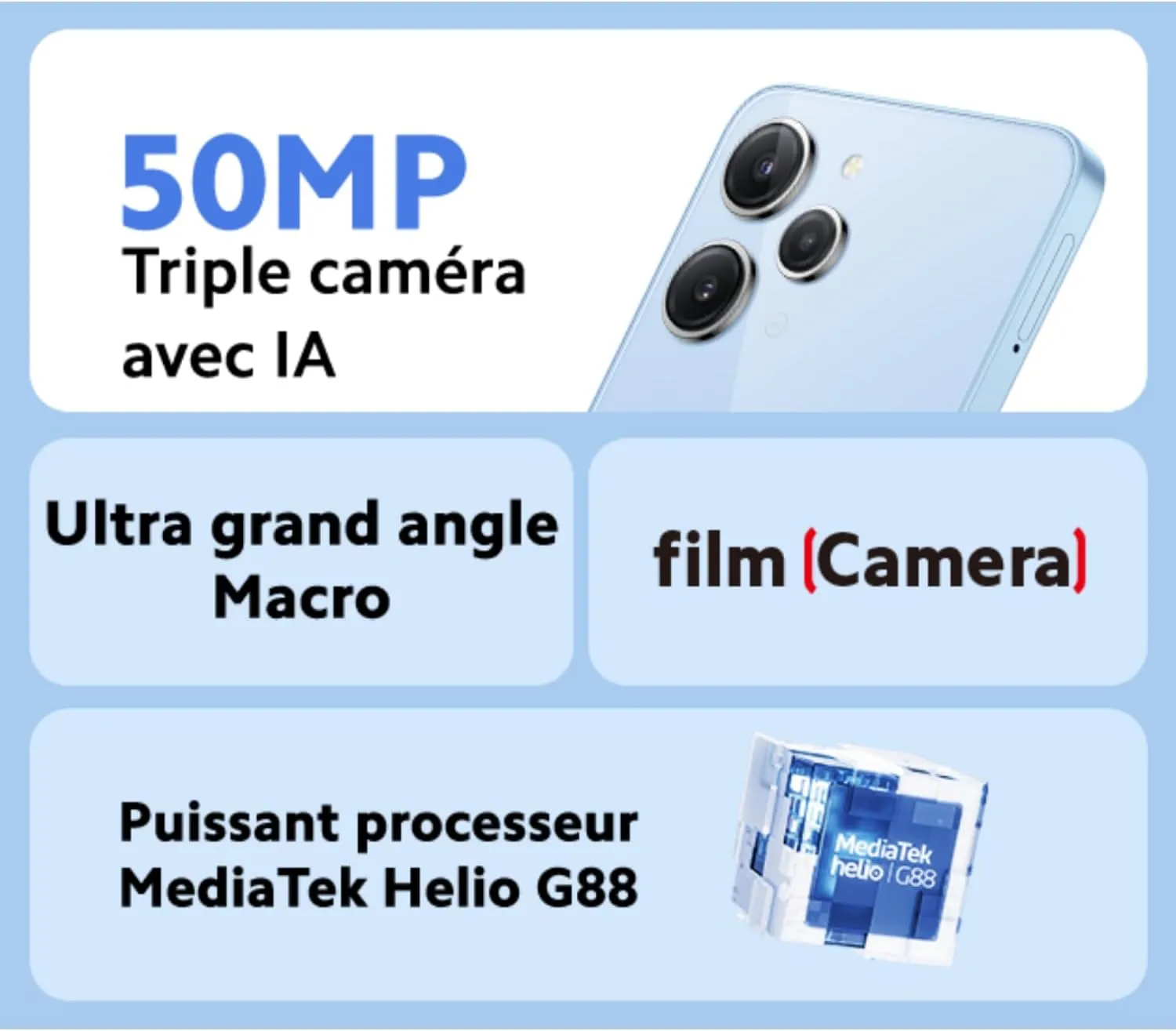 Redmi Xiaomi 12 5G   4G Lte (for Tmobile Mint Tello Global)Global Unlocked 6.79" 50mp Triple Camera (Sky Blue, 128Gb   4Gb)