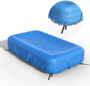 Reinmoson Inflatable Pool Cover Rectangular Fits Pool Under 130" L x 84" W, 20s Easy Set by 1 Person Built-in Elastic & Integrated Cord 10' x 7' Rectangle Pool Cover Above Ground