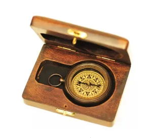RExpo - Brass Compass in Wood Box