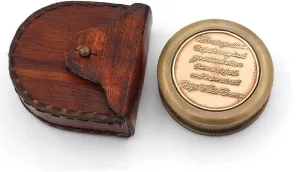 RII Brass Compass Engraved with Poet Quotes - Graduation & Birthday Gifts for Men & Boys, Father to Son, Husband Gift