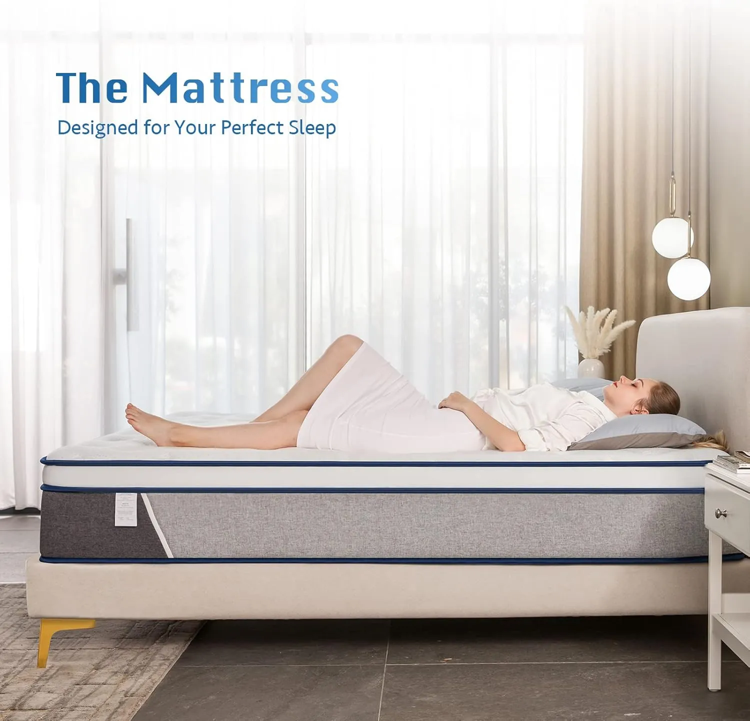 Rimensy King Size Mattress, 12 Inch Gel Memory Foam King Mattress for Cool Night & Pressure Relief, Medium Plush Feel with Motion Isolating, Bliss