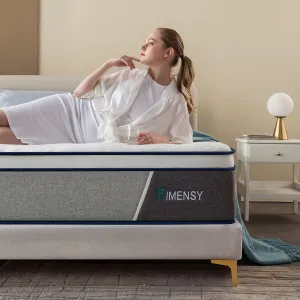 Rimensy King Size Mattress, 12 Inch Gel Memory Foam King Mattress for Cool Night & Pressure Relief, Medium Plush Feel with Motion Isolating, Bliss