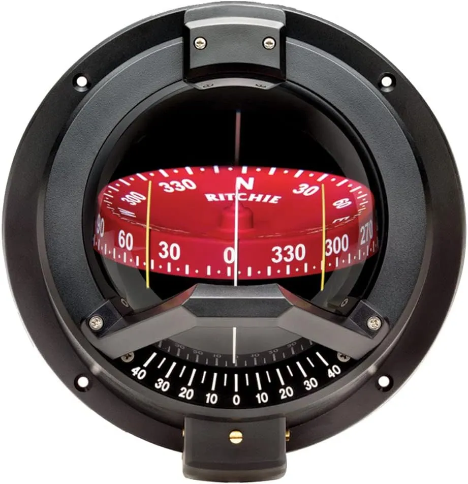 Ritchie Navigation Compass, Bulkhead, 4.5" Combi W/ Inclin.