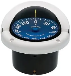 Ritchie Navigation SS-1002W Supersport Flush Mount Compass, White with Blue Dial, 3-3/4-Inch by Ritchie