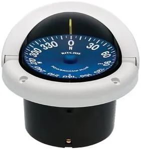 Ritchie Navigation SS-1002W Supersport Flush Mount Compass, White with Blue Dial, 3-3/4-Inch by Ritchie