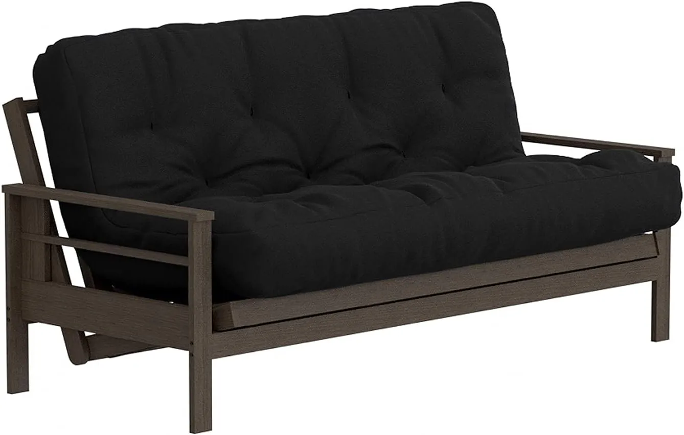 Royal Sleep Products by The Futon Factory 12 inch Foam Futon Mattress - Solid Black Fabric - Full Size - CertiPUR Certified Foams - Made in USA - (Frame not Included)