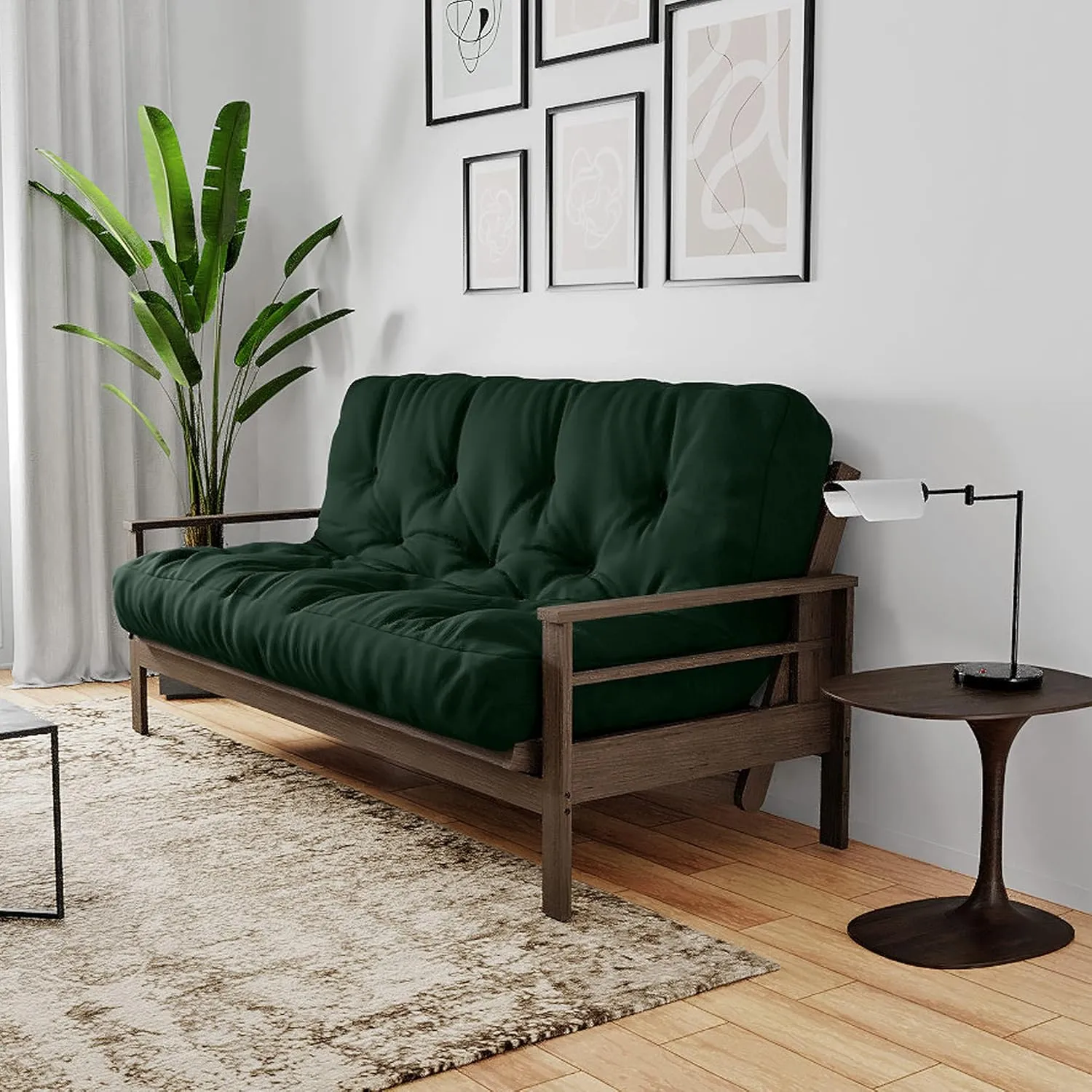 Royal Sleep Products by The Futon Factory 6 inch Foam Futon Mattress - Solid Hunter Green Cover - Full Size - CertiPUR Certified Foams - Made in USA - (Frame not Included)