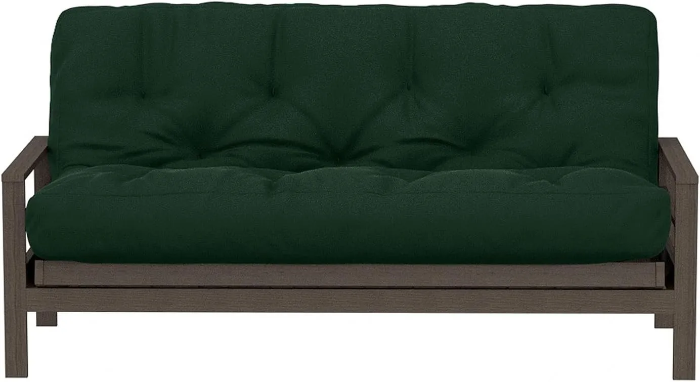 Royal Sleep Products by The Futon Factory 6 inch Foam Futon Mattress - Solid Hunter Green Cover - Full Size - CertiPUR Certified Foams - Made in USA - (Frame not Included)