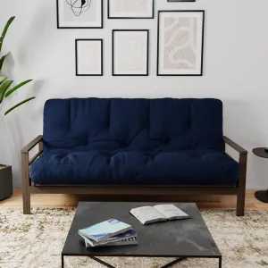 Royal Sleep Products by The Futon Factory 8 inch Foam Futon Mattress - Solid Navy Cover - Queen Size - CertiPUR Certified Foams - Made in USA - (Frame not Included)