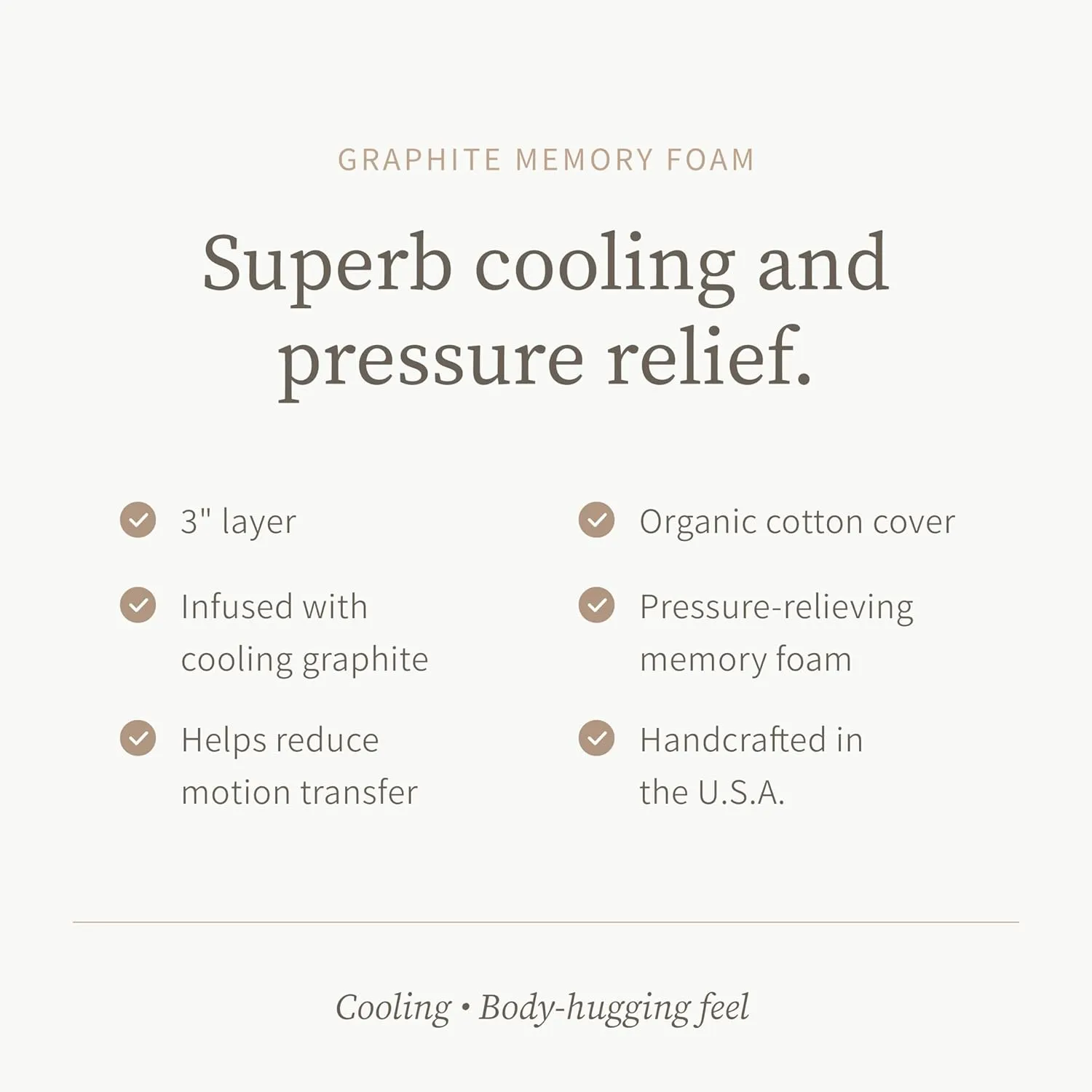 Saatva Graphite Memory Foam Mattress Topper - 3” Memory Foam Layer - Enhanced Comfort & Cooling - Cal King