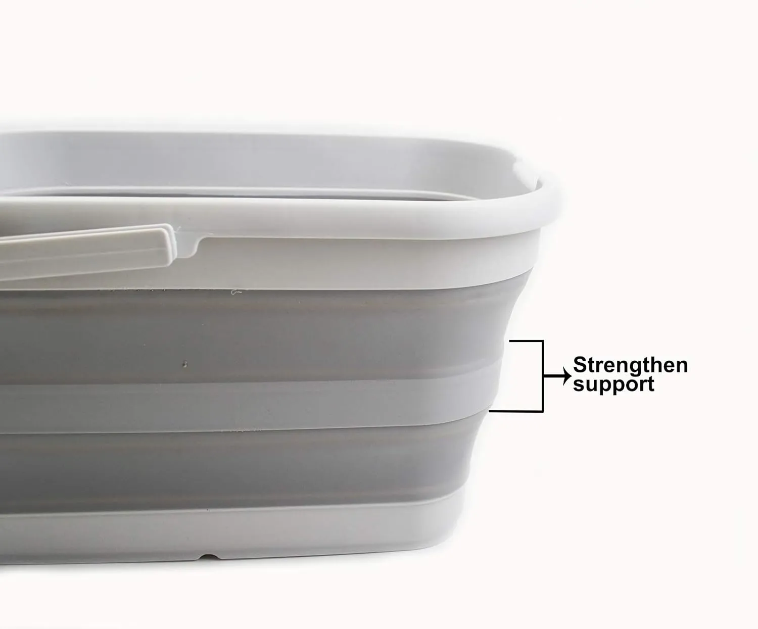 SAMMART 12L (3.17 Gallon) Collapsible Rectangular Handy Bucket (1, Grey)