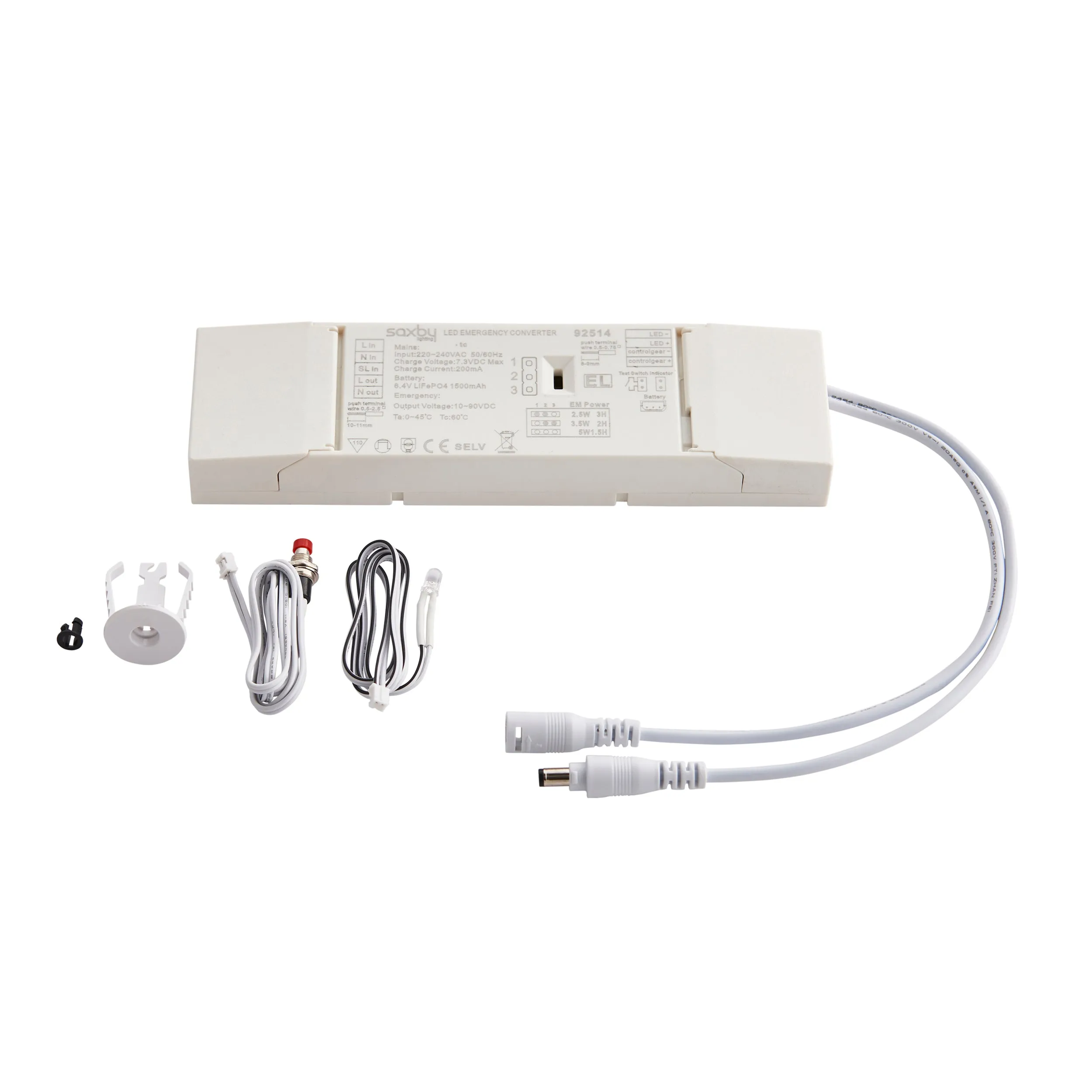 Saxby 92514 Emergency LED conversion kit EM Gloss white pc