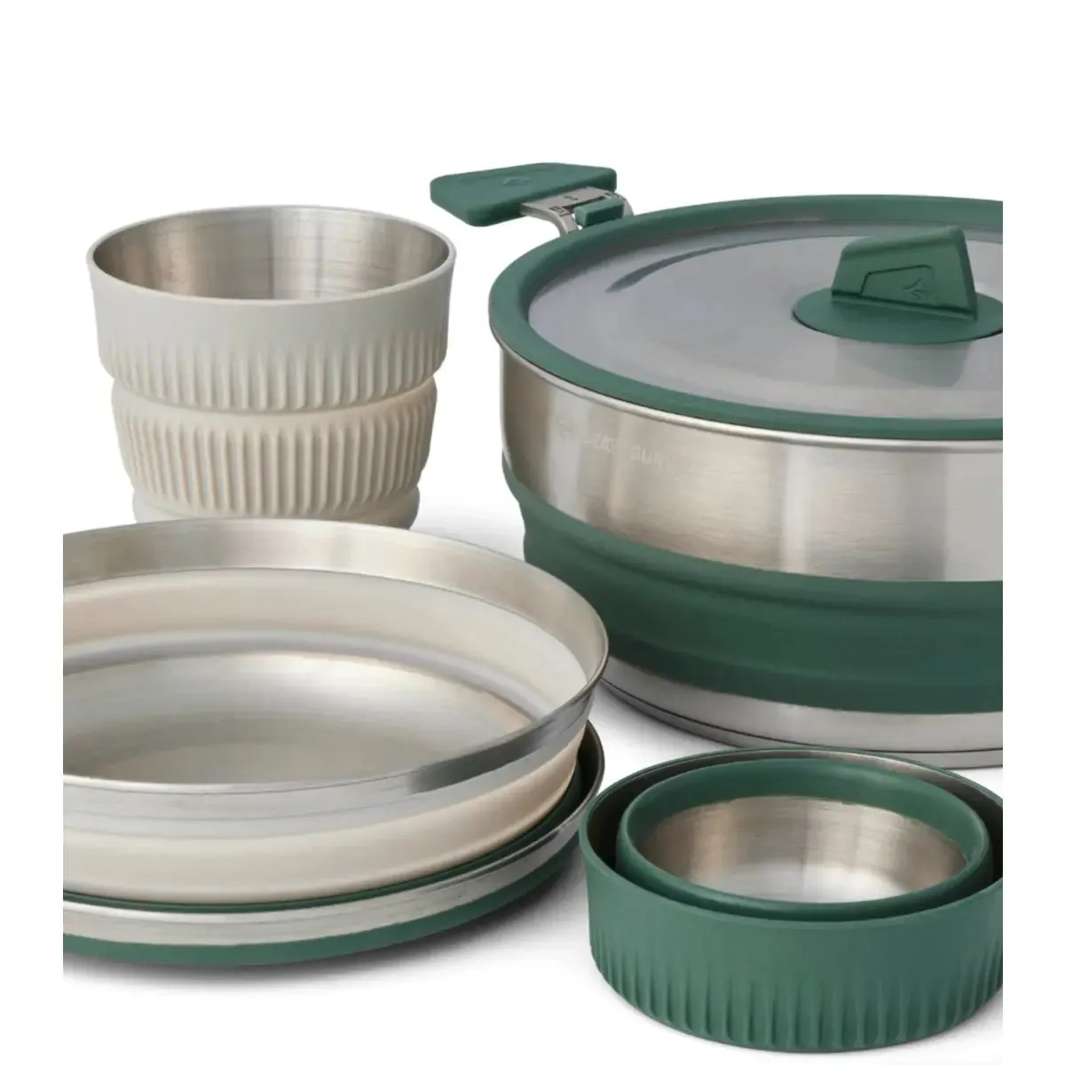 Sea To Summit Detour Stainless Steel Collapsible 2 Person One 3L Pot Cook Set (5 Piece)
