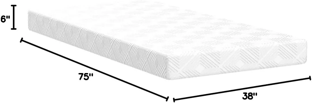 Sealy 6" Medium-Firm Adaptive Memory Foam Mattress with CopperChill Technology, Cooling Memory Foam Mattress for Pressure Relief, Twin, White