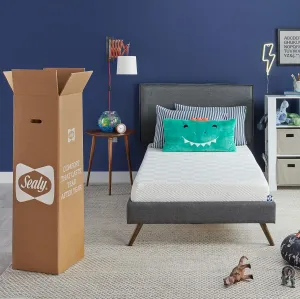Sealy 6" Medium-Firm Adaptive Memory Foam Mattress with CopperChill Technology, Cooling Memory Foam Mattress for Pressure Relief, Twin, White