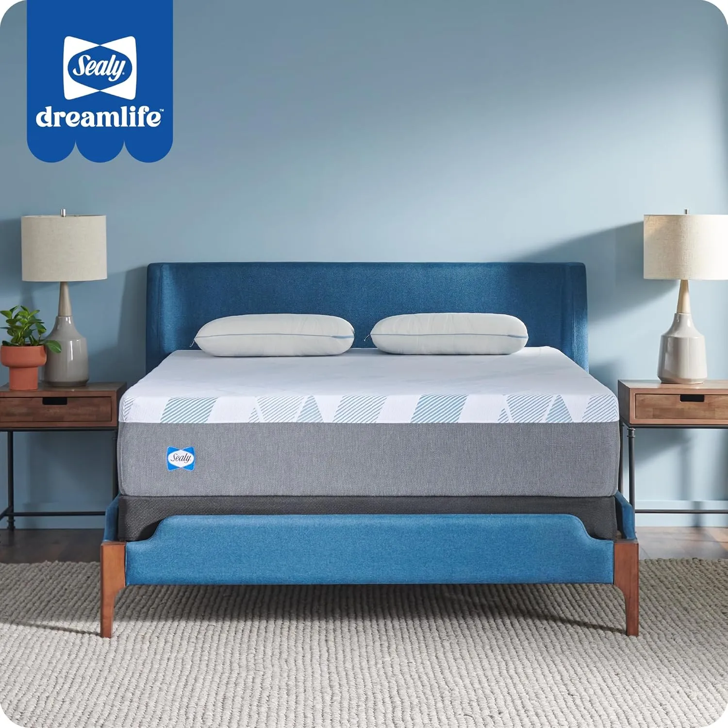 Sealy Dreamlife 12” Hybrid Mattress-in-a-Box, California King, SealyComfort Gel Memory Foam, SealyResponsive Encased Coils, Surface-Guard Technology