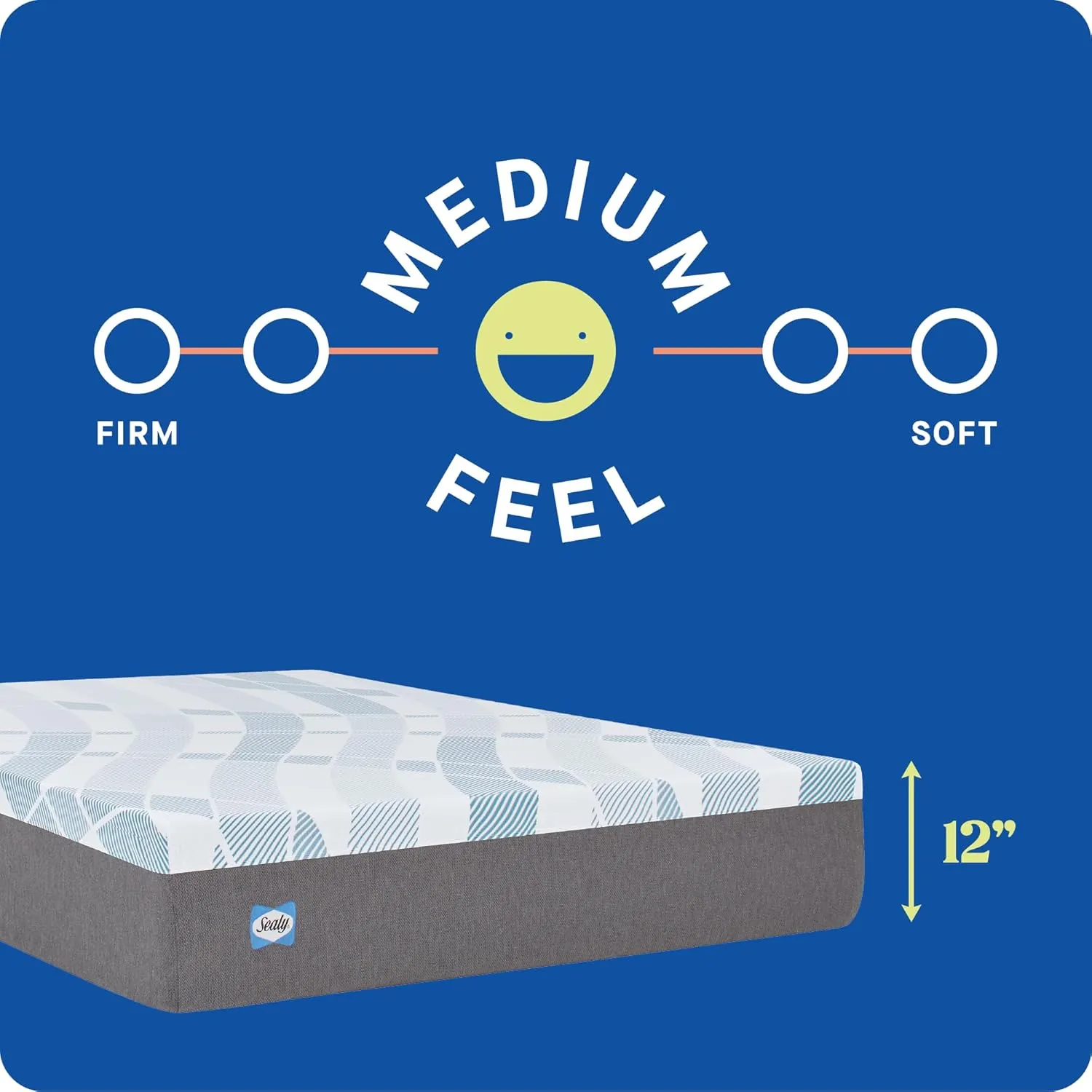 Sealy Dreamlife 12” Hybrid Mattress-in-a-Box, California King, SealyComfort Gel Memory Foam, SealyResponsive Encased Coils, Surface-Guard Technology