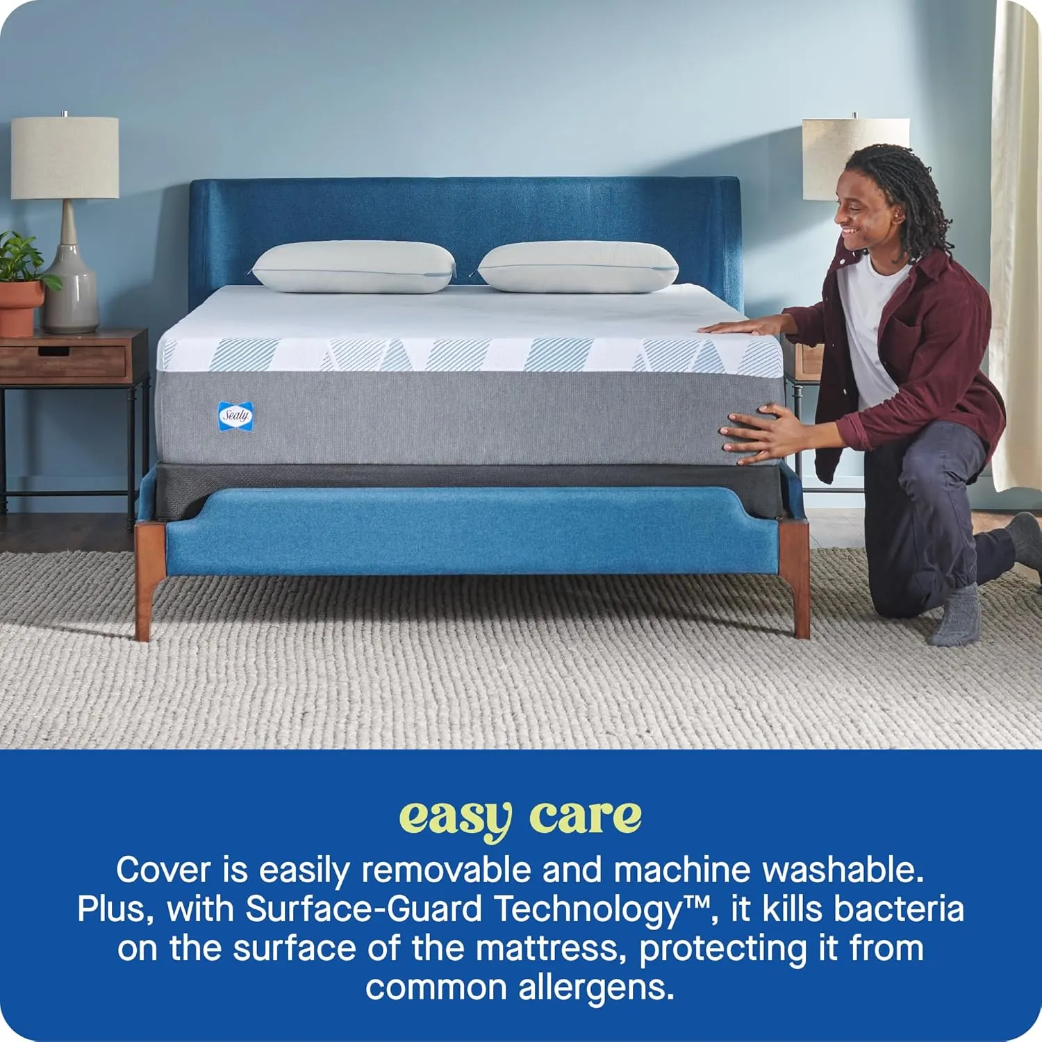 Sealy Dreamlife 14” Foam Mattress-in-a-Box, Queen, SealyComfort Gel Memory Foam, SealySupport Transition Foam, Machine Washable Cover