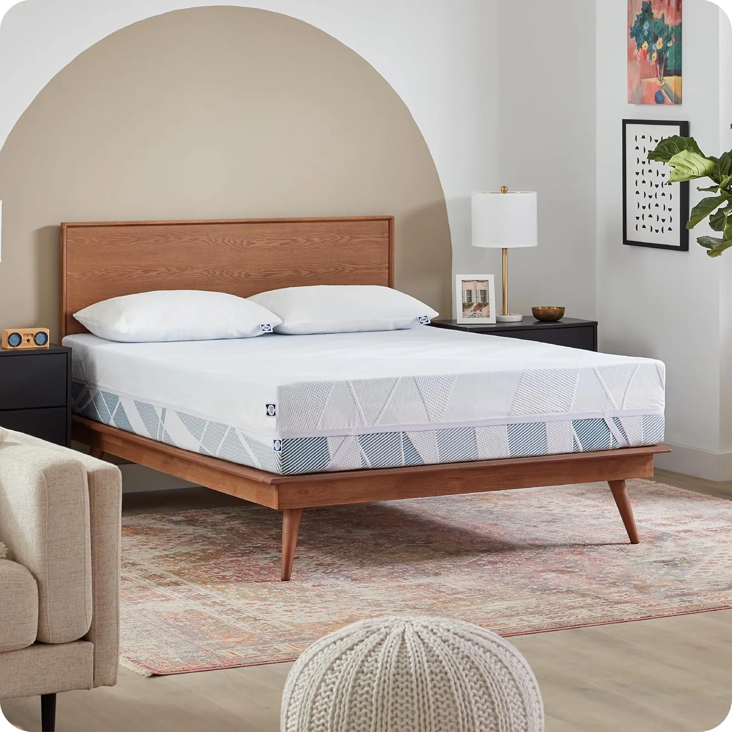 Sealy Dreamlife 3” Gel Memory Foam King Mattress Topper with Cooling Cover, SealyComfort Gel Foam, SealyCool Stretch Knit Cover with Corner Straps