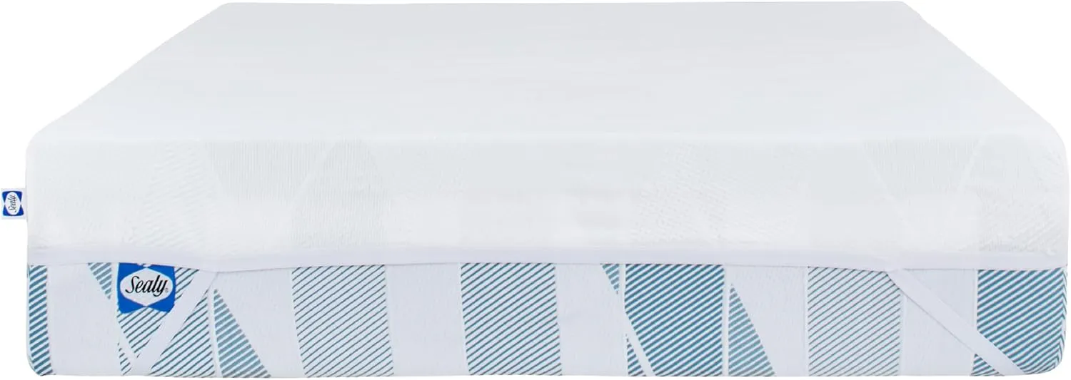 Sealy Dreamlife 3” Gel Memory Foam King Mattress Topper with Cooling Cover, SealyComfort Gel Foam, SealyCool Stretch Knit Cover with Corner Straps