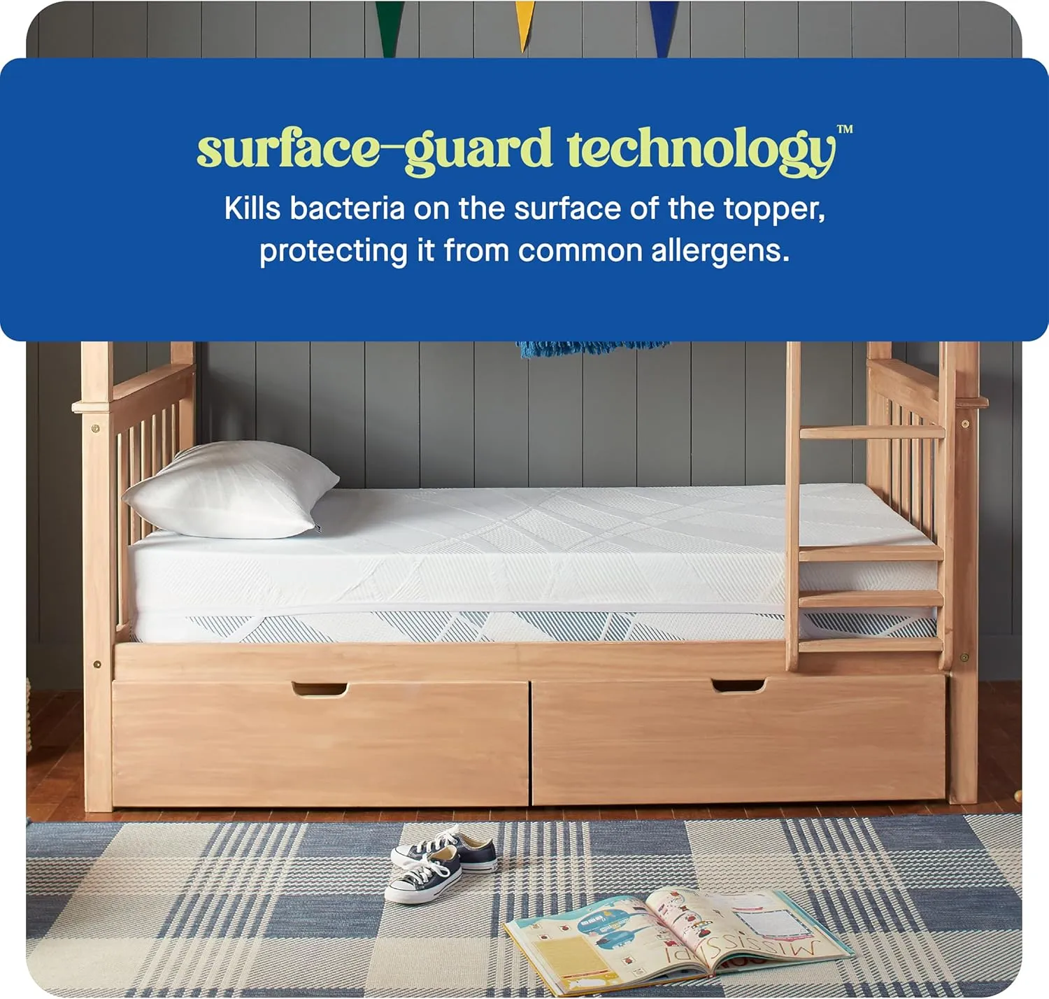 Sealy Dreamlife 3” Gel Memory Foam King Mattress Topper with Cooling Cover, SealyComfort Gel Foam, SealyCool Stretch Knit Cover with Corner Straps