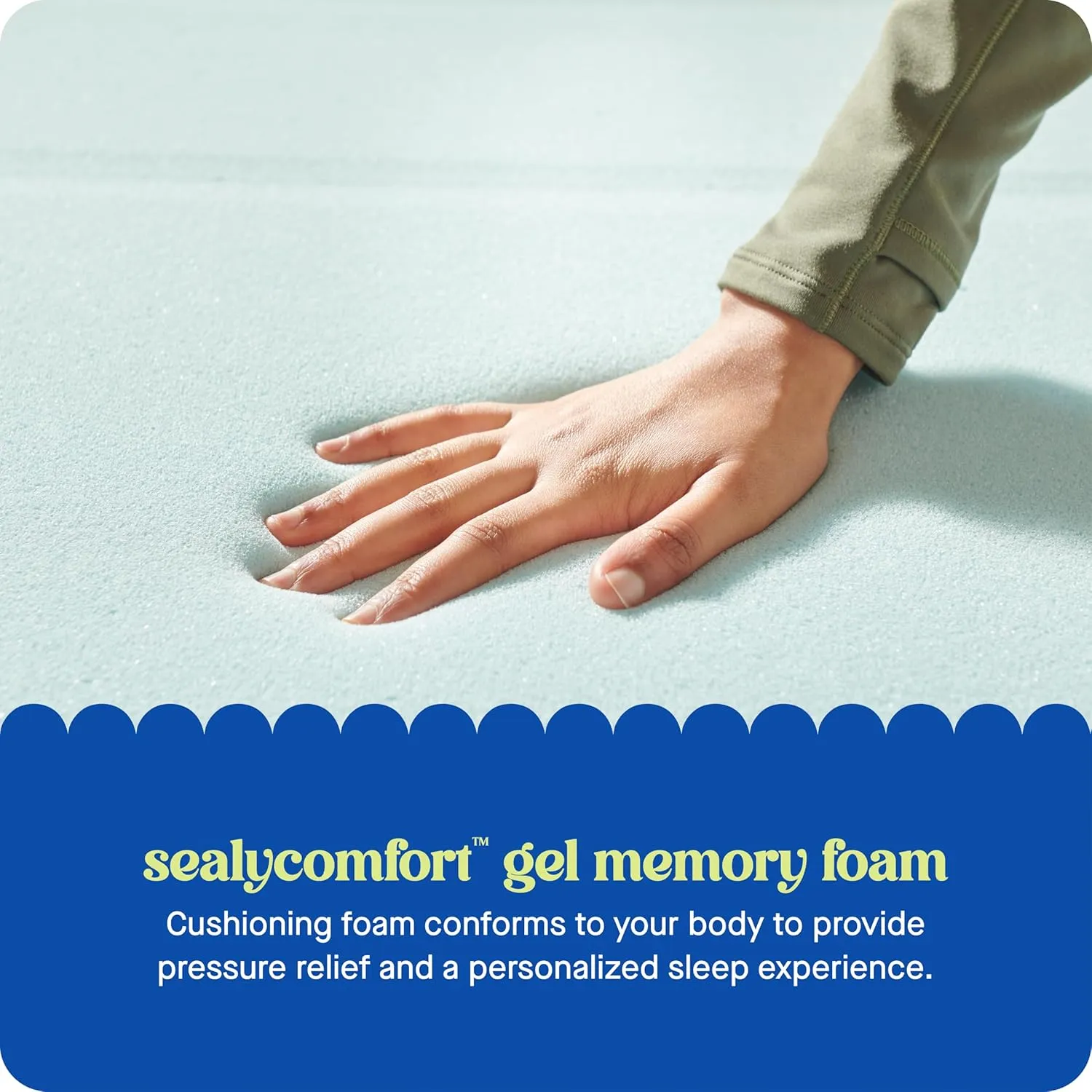Sealy Dreamlife 3” Gel Memory Foam Queen Mattress Topper with SealyComfort Gel Foam, 1 Year Limited Warranty, Made in The USA