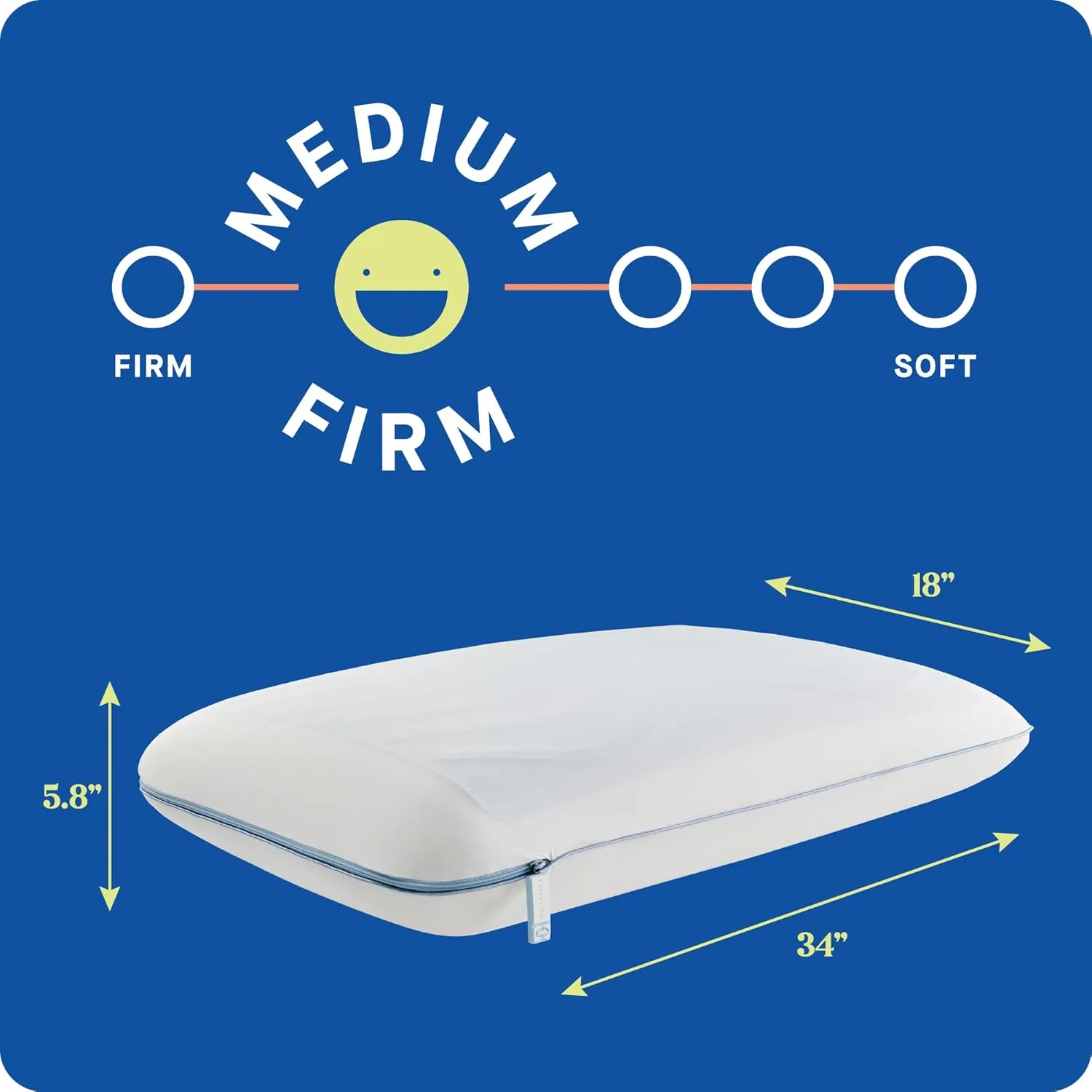 Sealy Dreamlife King Size Memory Foam Cooling Pillow with SealyChill Cooling Gel, Removable Machine-Washable Cover, Made in The USA, White