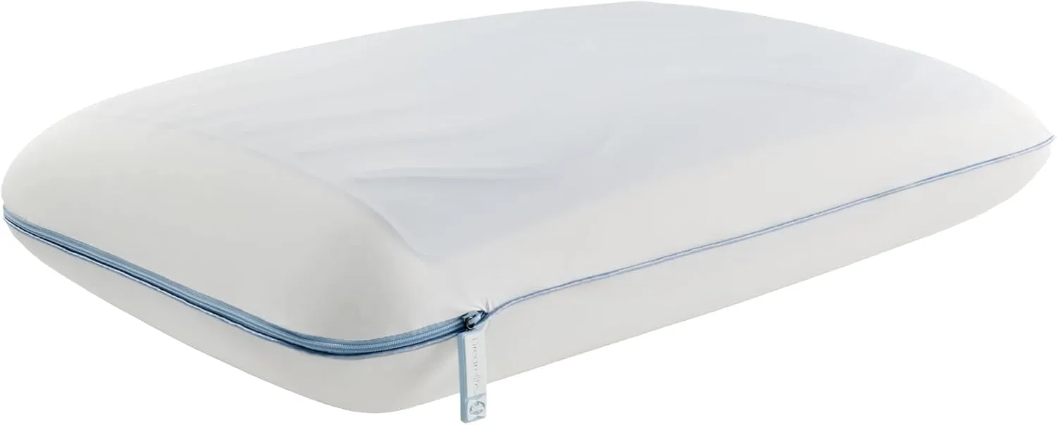 Sealy Dreamlife King Size Memory Foam Cooling Pillow with SealyChill Cooling Gel, Removable Machine-Washable Cover, Made in The USA, White