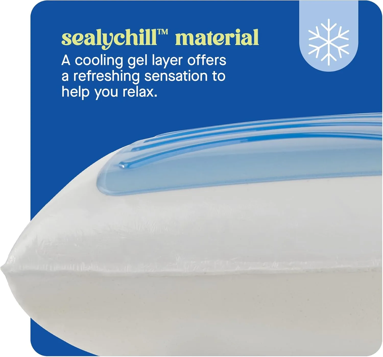 Sealy Dreamlife King Size Memory Foam Cooling Pillow with SealyChill Cooling Gel, Removable Machine-Washable Cover, Made in The USA, White