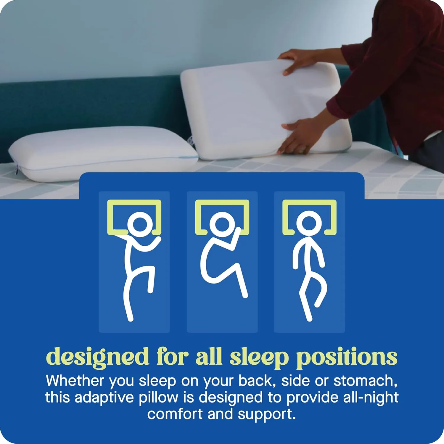 Sealy Dreamlife King Size Memory Foam Cooling Pillow with SealyChill Cooling Gel, Removable Machine-Washable Cover, Made in The USA, White