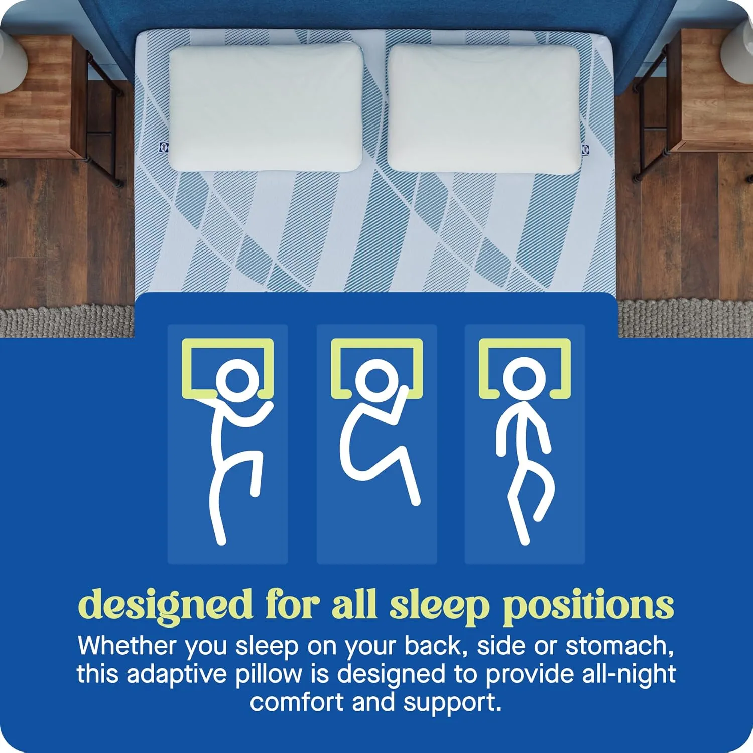 SEALY Dreamlife Queen Size Memory Foam Cooling Surface Guard Technology, Removable Machine-Washable Cover, 1 Year Warranty, White (2 Pack) Pillow, 2 Count