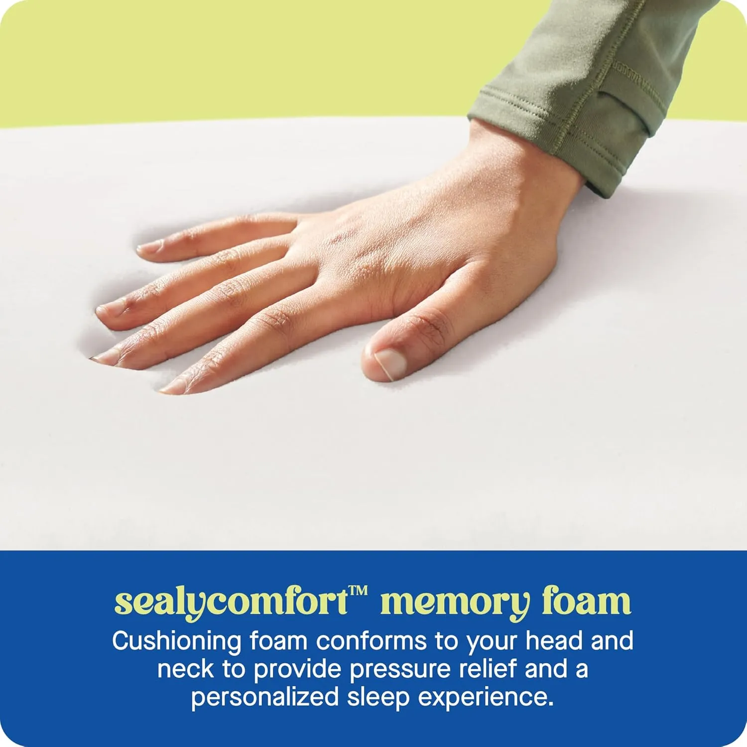 SEALY Dreamlife Queen Size Memory Foam Cooling Surface Guard Technology, Removable Machine-Washable Cover, 1 Year Warranty, White (2 Pack) Pillow, 2 Count