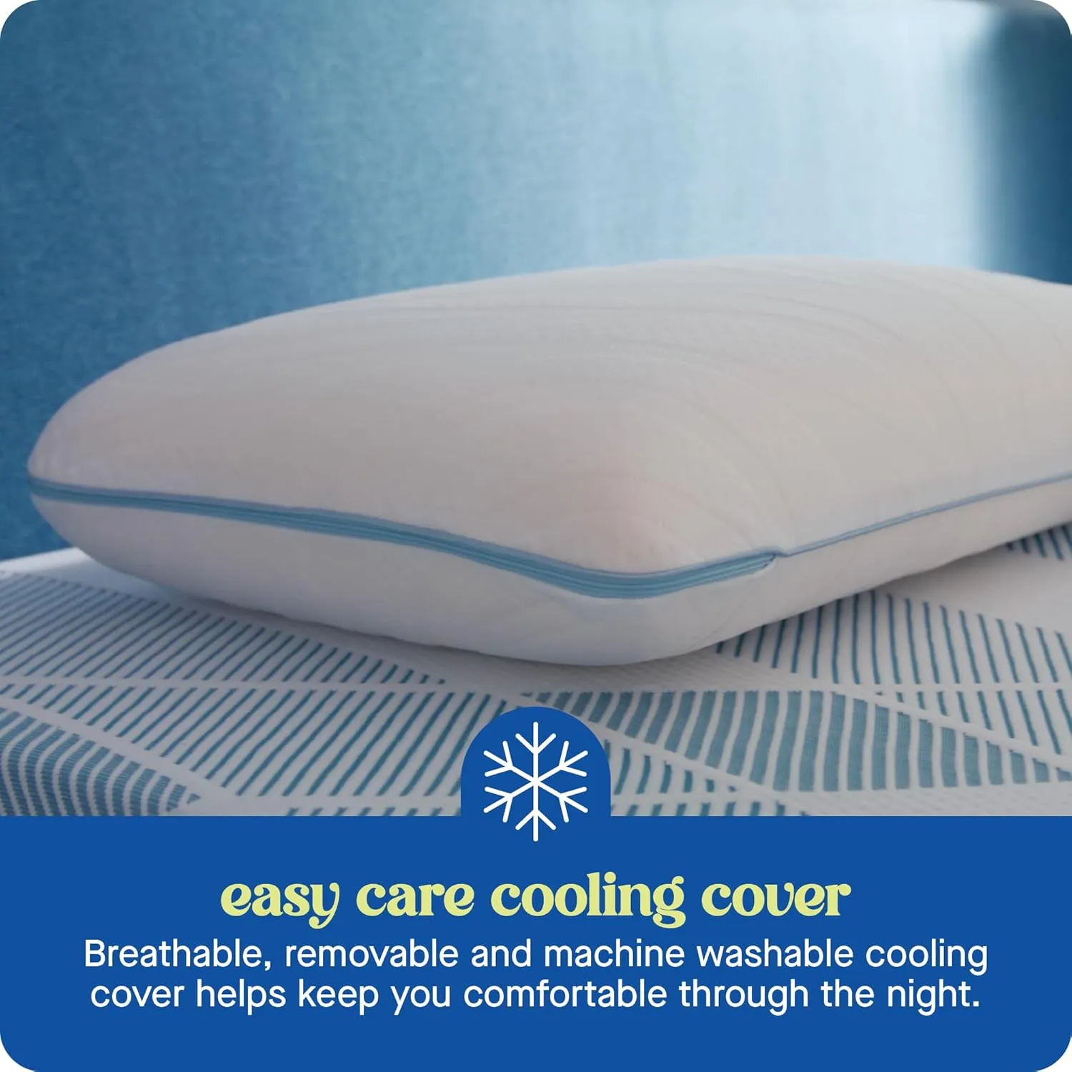 SEALY Dreamlife Queen Size Memory Foam Cooling Surface Guard Technology, Removable Machine-Washable Cover, 1 Year Warranty, White (2 Pack) Pillow, 2 Count