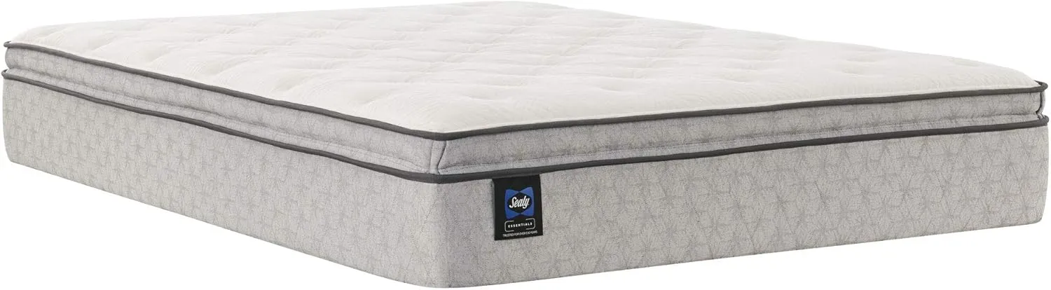 Sealy Essentials Spring Winter Green Euro Pillowtop Soft Feel Mattress, Queen
