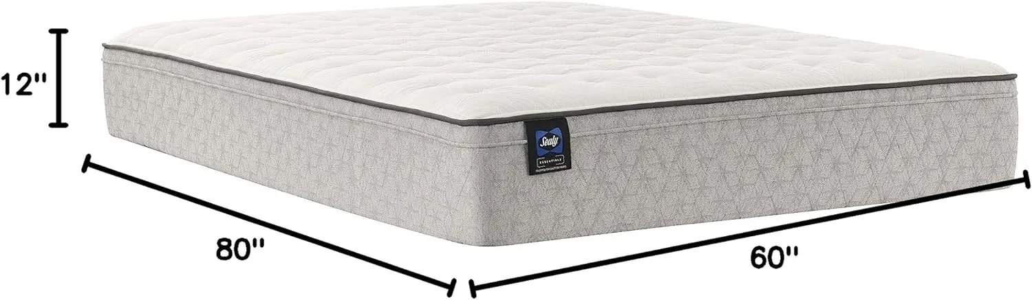 Sealy Essentials Spring Winter Green Faux Eurotop Soft Feel Mattress, Queen