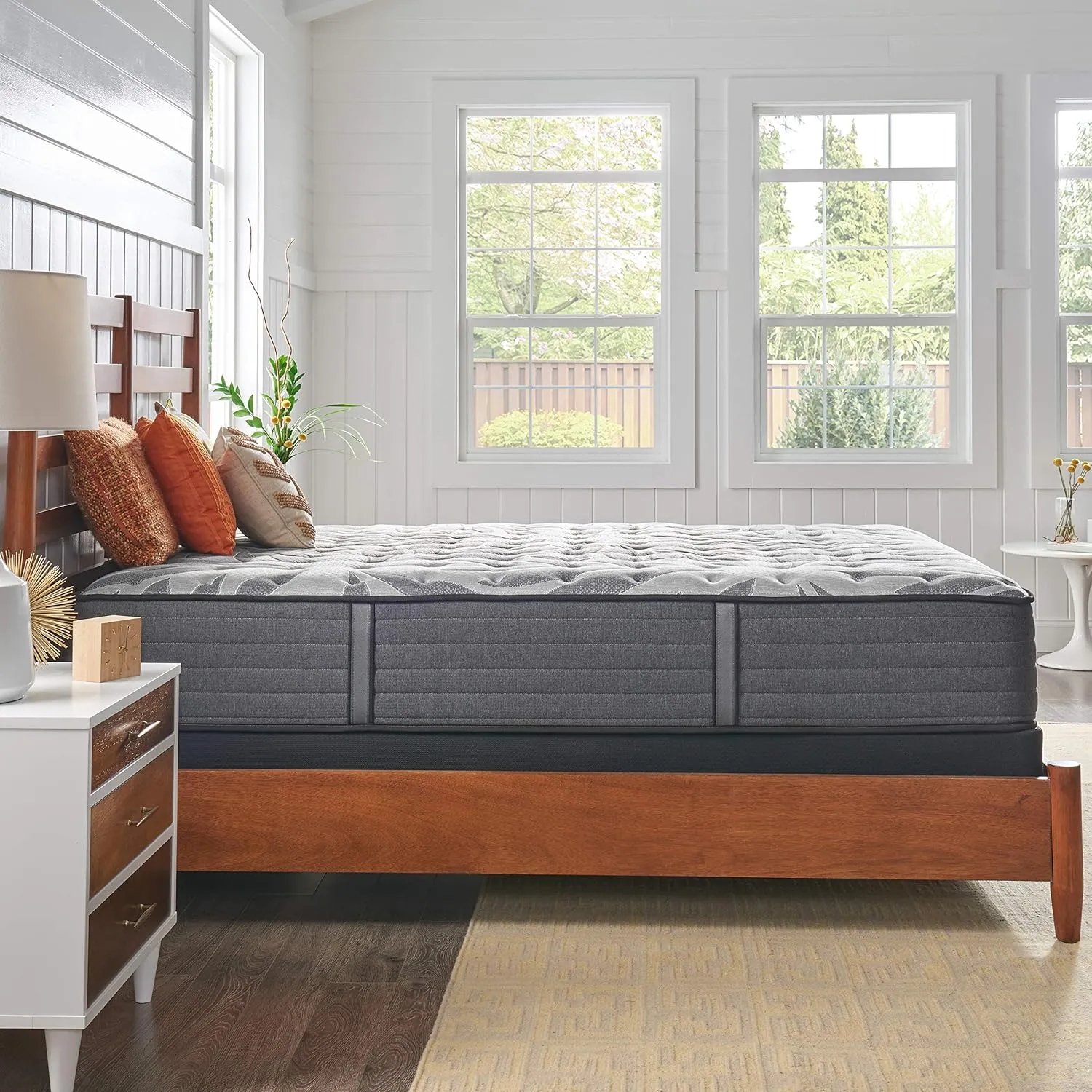 Sealy Posturepedic Plus Mattress with Surface-Guard and 9 Foundation, Tight Top 12-Inch Ultra Firm, Split Queen, Grey