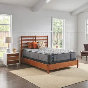 Sealy Posturepedic Plus Mattress with Surface-Guard and 9 Foundation, Tight Top 12-Inch Ultra Firm, Split Queen, Grey