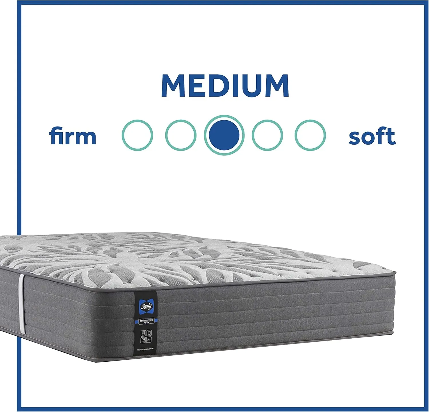 Sealy Posturepedic Plus, Tight Top 13-Inch Medium Mattress with Surface-Guard-California King, Grey