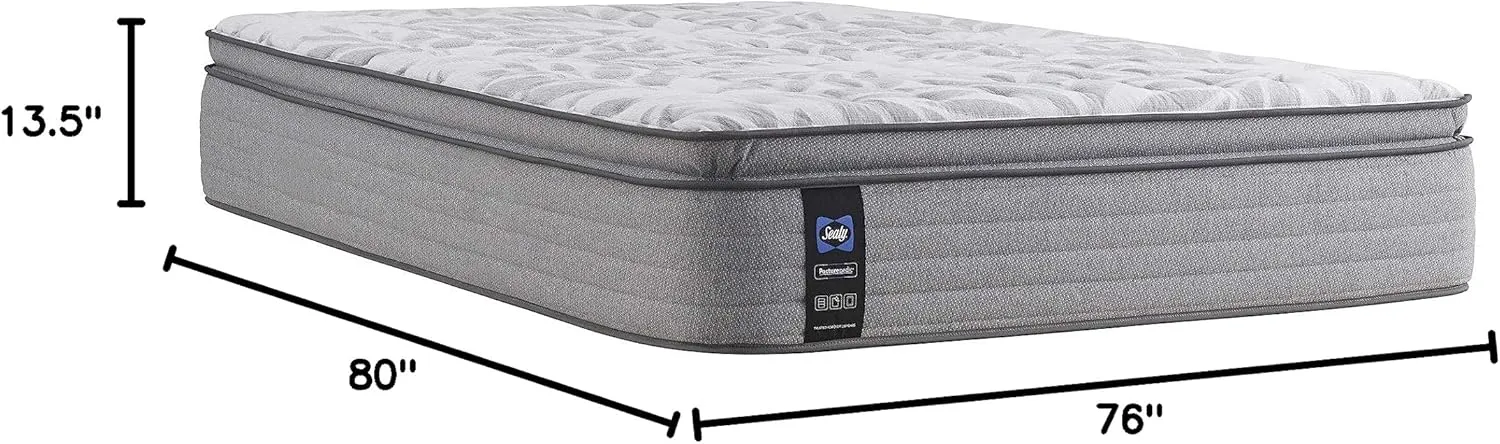 Sealy Posturepedic Spring Red Maple Euro Pillowtop Soft Feel Mattress and 5-Inch Foundation, King
