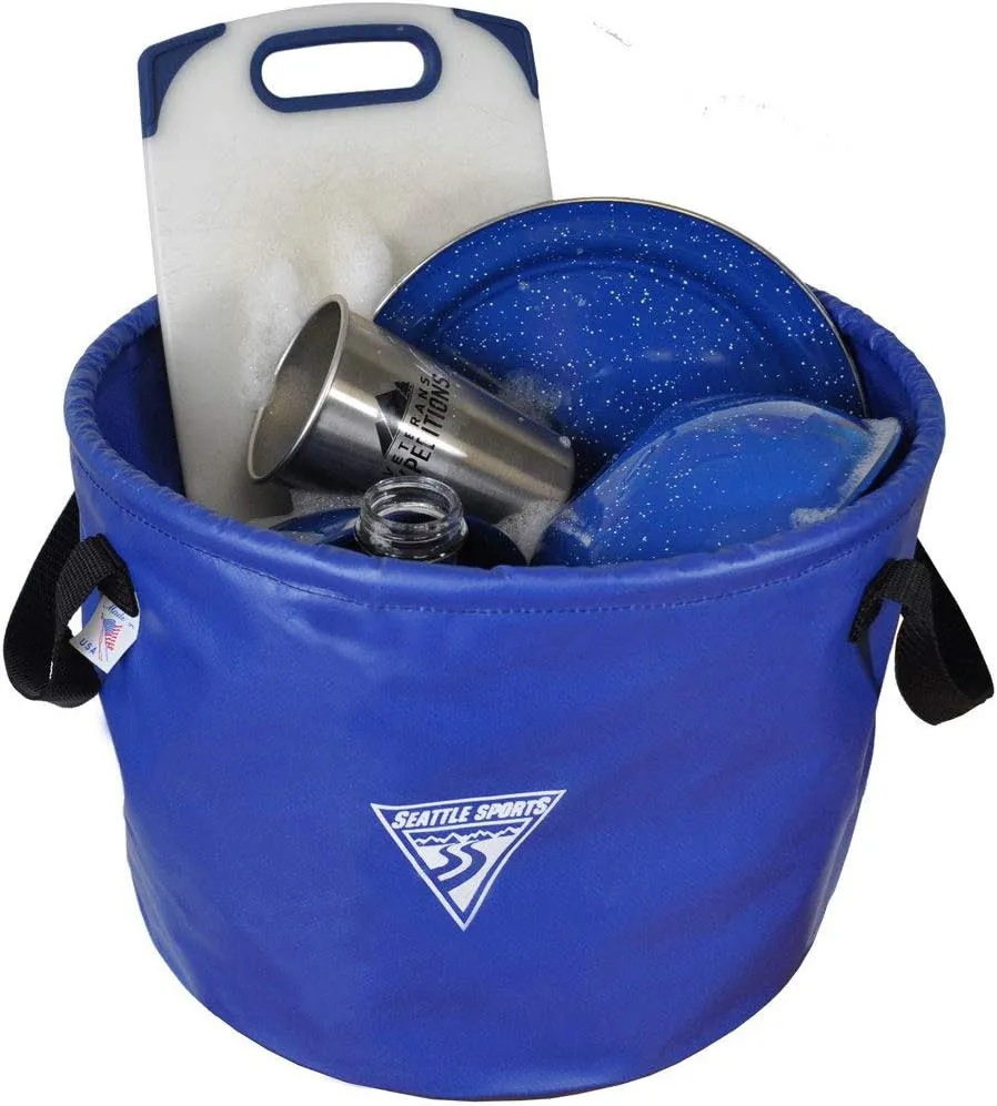 Seattle Sports Outfitter Class Collapsible Jumbo Camp Sink Wash Basin Bucket (Blue), One Size (032802)