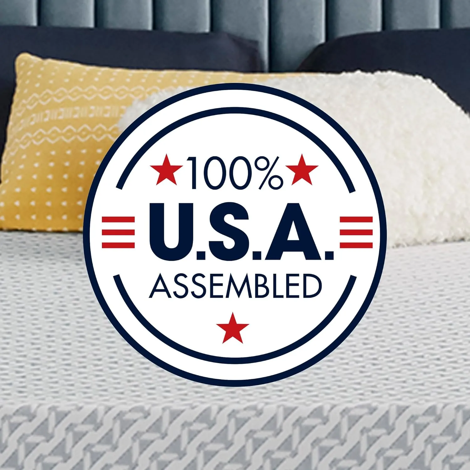 Serta - 10 inch Cooling Gel Memory Foam Mattress, King Size, Medium, Supportive, CertiPur-US Certified, 100-Night Trial - Sheep Retreat, Blue/White