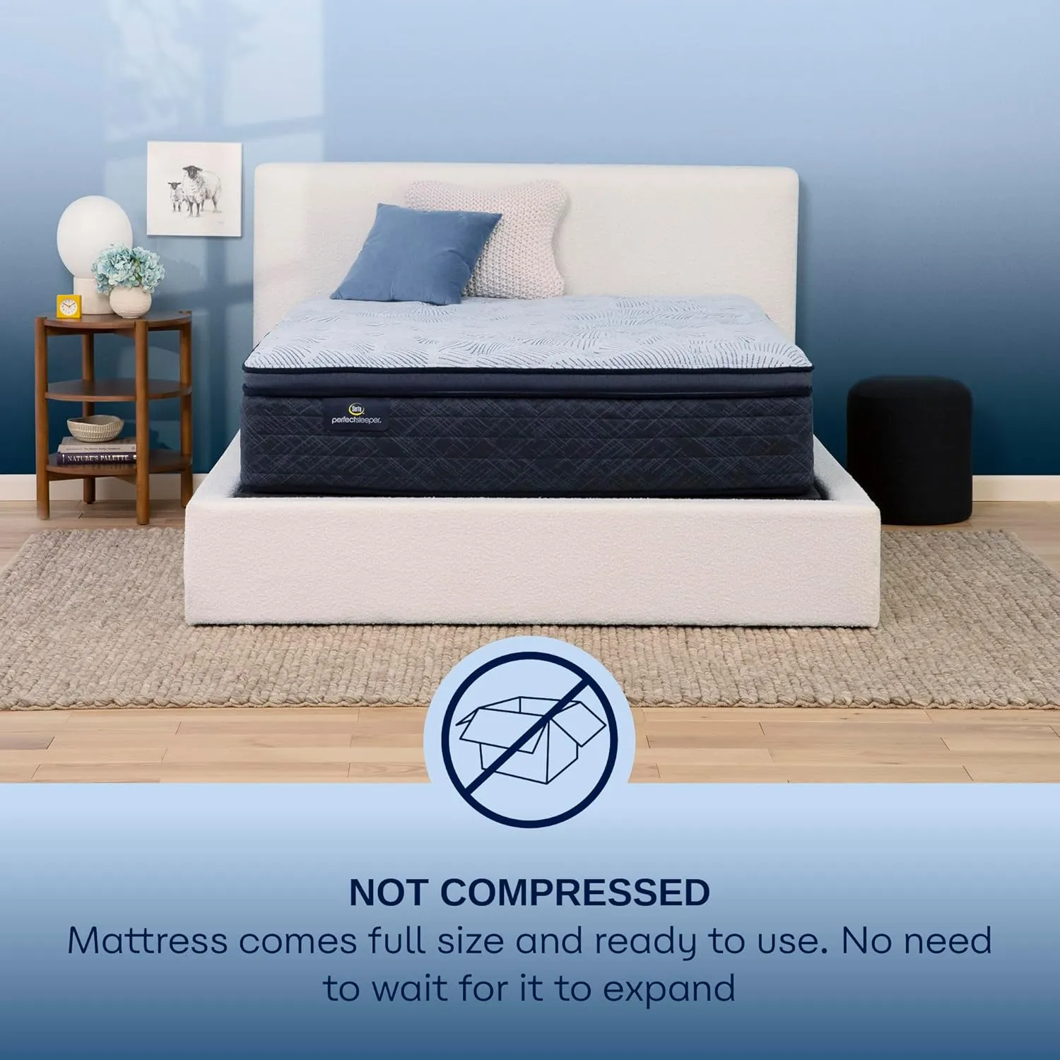 Serta Perfect Sleeper Enhanced 14.5" Queen Mattress - Plush Pillow Top, Cooling Gel Memory Foam, Pocket Innersprings for Motion Isolation, Edge Support, CertiPUR-US Certified - Nurture Night