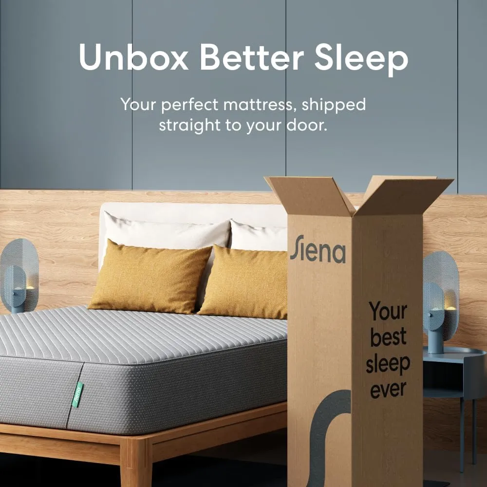 Siena 10” King Gel Memory Foam Mattress - Medium Firm - 180 Night Trial - Premium Pressure-Relieving Layers - 10 Year Warranty - Mattress in a Box - CertiPUR-US Certified
