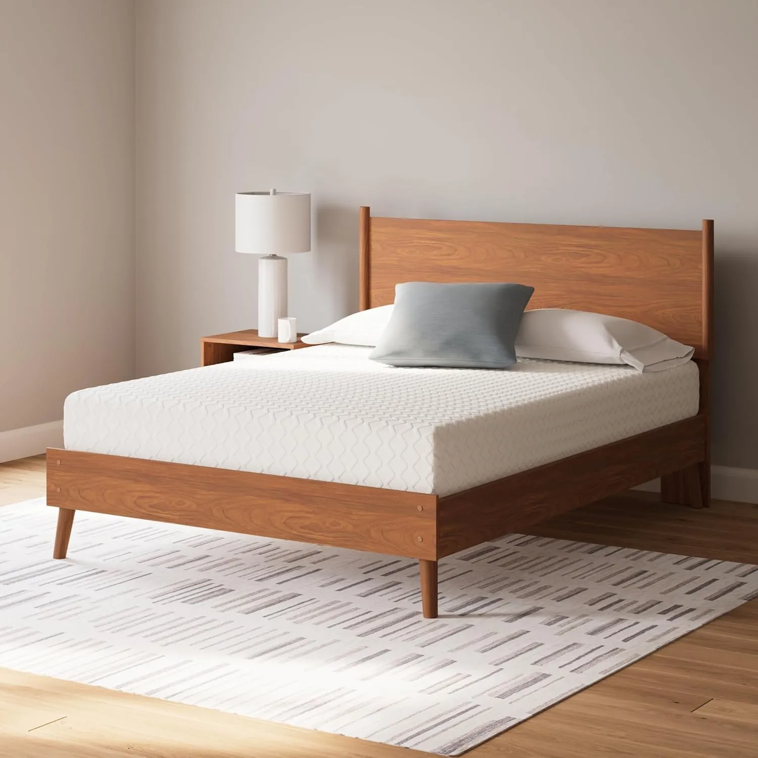 Signature Design by Ashley Queen Size Chime 10 Inch Medium Firm Memory Foam Mattress with Green Tea & Charcoal Gel for Pressure Relief